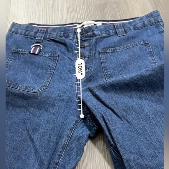 Vintage Tommy Hilfiger Dark Wash High Rise Cropped Denim Straight‎ Jeans Size 14 - Picture 8 of 9